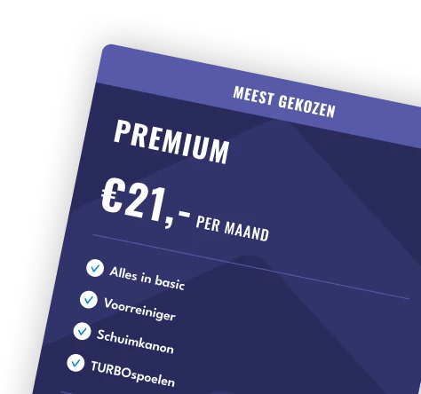 Premium abonnement voor €21 per maand met diverse functies.